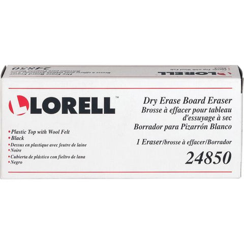 Lorell Cloth Dry-erase Board Eraser Black - Nonwoven, Plastic