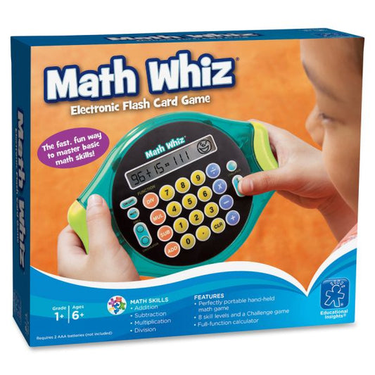 Educational Insights Math Whiz Electronic Flash Card Game Theme/Subject: Learning - Skill Learning: Sound, Addition, Subtraction, Multiplication, Division, Mathematics - 6-11 Year