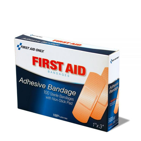 PhysiciansCare First Aid Plastic Bandages, 1" x 3", Box Of 100