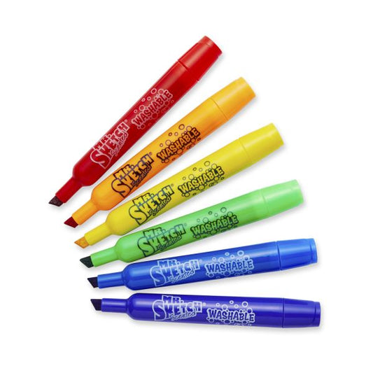 Mr. Sketch 6-count Scented Markers Chisel Point Style - Blue, Green, Orange, Purple, Red, Yellow Ink - 6 / Set