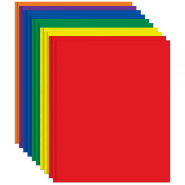 2-Pocket School-Grade Paper Folders with Prongs, Assorted Colors, Pack Of 10