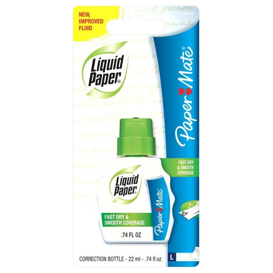 Paper Mate Liquid Paper Correction Fluid 0.74 fl oz - White - 1 Each