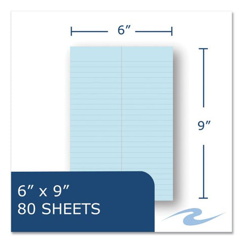 Enviroshades Perforated Steno Pads 6" x 9" - Gregg Ruled - Blue Paper - 80 Sheets/ Pack - 4 Pads