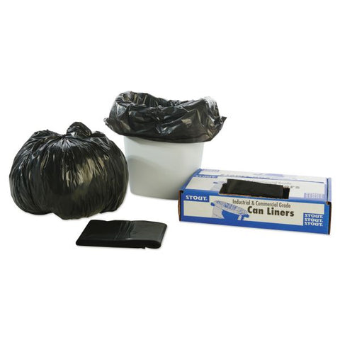 Stout by Envision Total Recycled Content Plastic Trash Bags, 10 gal, 1 mil, 24" x 24", Brown/Black, 250/Carton