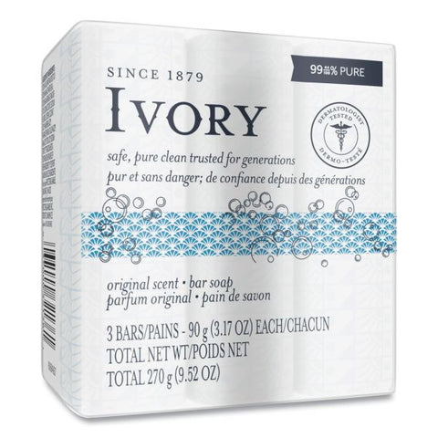 Ivory Individually Wrapped Bath Soap, Original Scent, 3.1 oz Bar, 72/Carton