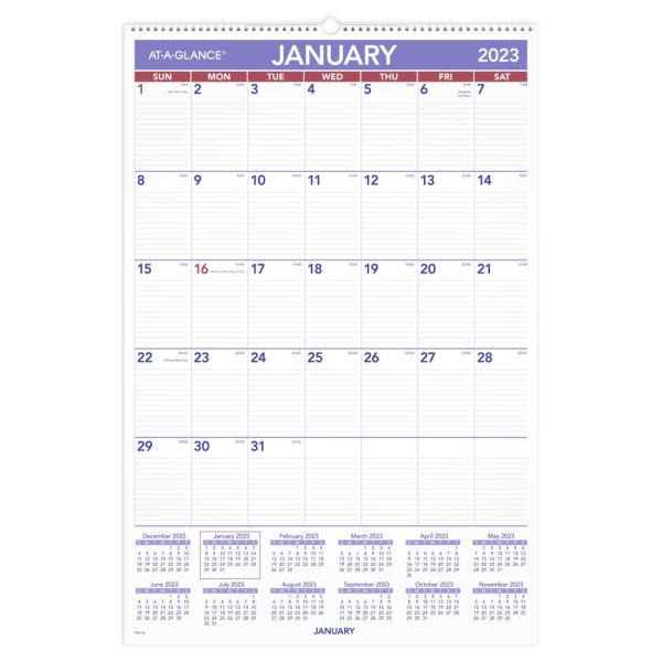 AT-A-GLANCE Monthly 2023 RY Wall Calendar, Large, 20" x 30"