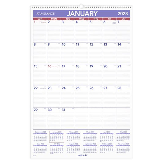 AT-A-GLANCE Monthly 2023 RY Wall Calendar, Large, 20" x 30"