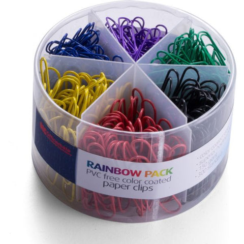 Officemate Giant #2 Plastic-Coated Paper Clips No. 2 - 300/ Box - Jumbo - 150/ Box - Assorted Colors