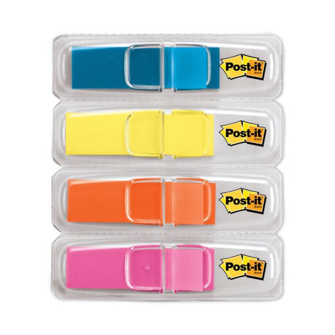 Post-it Flags Highlighting Page Flags, 4 Bright Colors, 0.5 x 1.75, 35/Color, 4 Dispensers/Pack