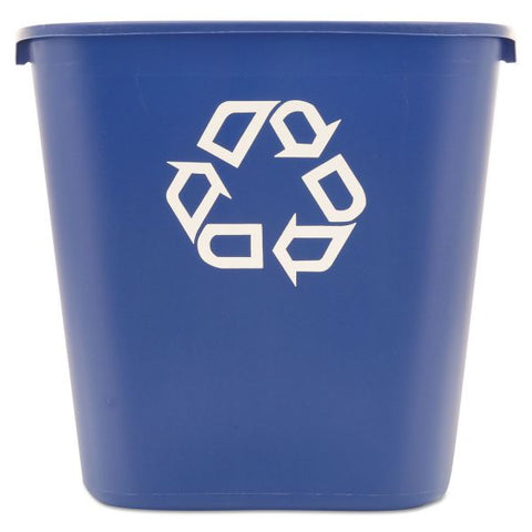 Rubbermaid Commercial Deskside Recycling Container, Medium, 28.13 qt, Plastic, Blue