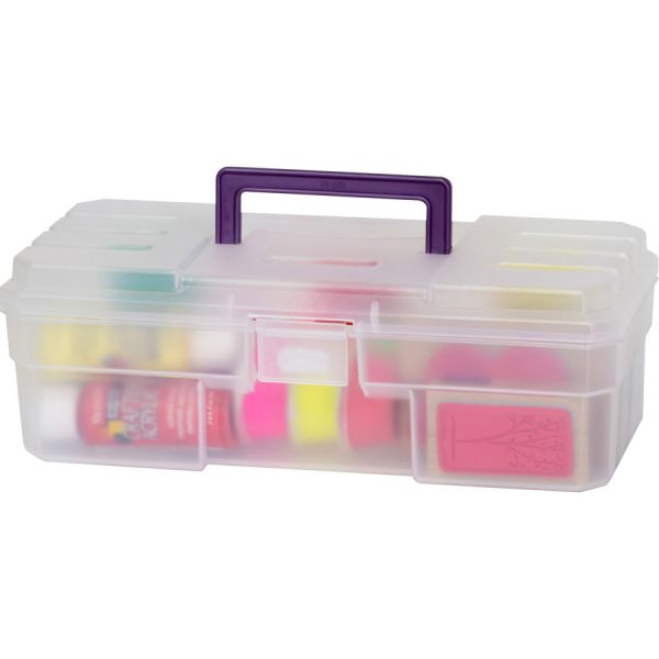 Akro-Mils 12" All-purpose Storage Box External Dimensions: 6" Width x 12" Depth x 4" Height - Latching Closure - Plastic - Clear - 1 Each