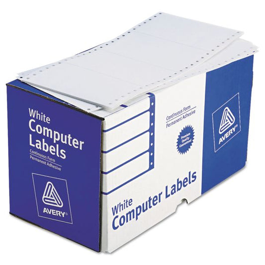 Avery Dot Matrix Printer Mailing Labels, Pin-Fed Printers, 2.94 x 5, White, 3,000/Box