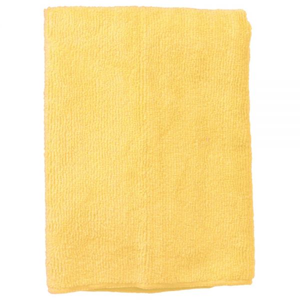 Wilen Standard Duty Microfiber Cloths, 16", Yellow, Pack Of 12