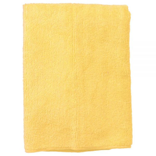 Wilen Standard Duty Microfiber Cloths, 16", Yellow, Pack Of 12