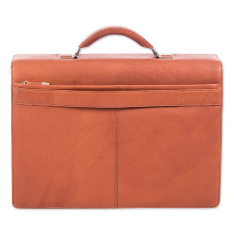 Swiss Mobility Milestone Briefcase, Fits Devices Up to 15.6", Leather, 5 x 5 x 12, Cognac