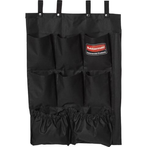 Rubbermaid Commercial Janitor's Cart 9-pocket Hanging Organizer 9 Pocket(s) - 28" Height x 19.8" Width x 1.5" Depth - Black - Fabric - 1 Each