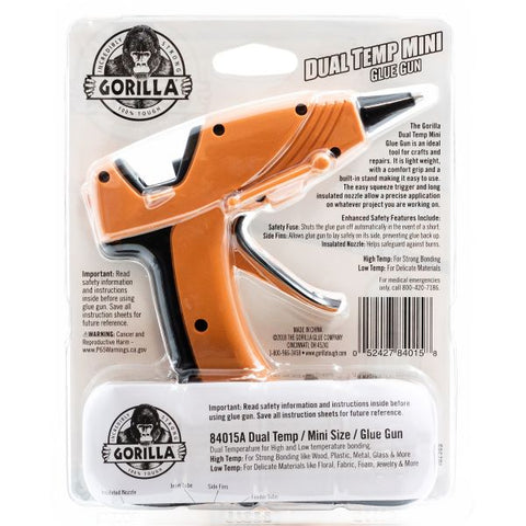 Gorilla Glue Dual Temp Mini Glue Gun Orange, Black