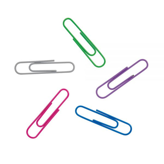 Jumbo Paper Clips, 1-7/8", 20-Sheet Capacity, Assorted Colors, Pack Of 500 Clips