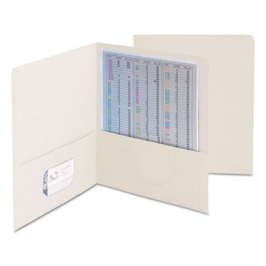 Smead Two-Pocket Folder, 100-Sheet Capacity, White, 25/Box