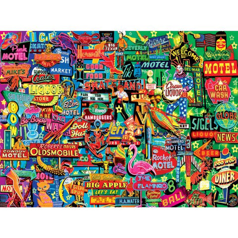 Cra-Z-Art Kodak 1,000 Piece Jigsaw Puzzle, Neon Signs, 20” x 27”