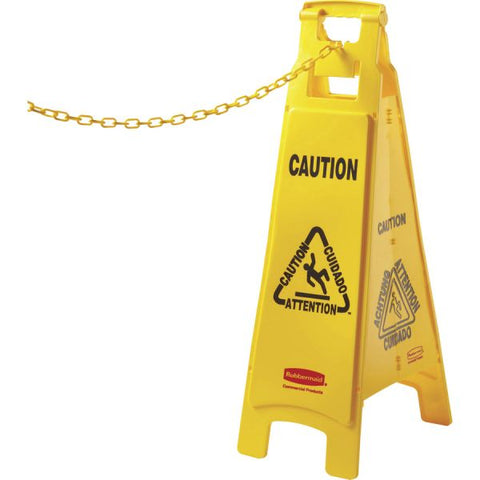 Rubbermaid Commercial Barrier Chain Chain - 20 ft Length - Yellow - 4 / Carton