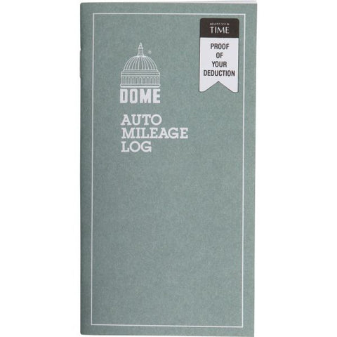 Dome Auto Mileage Log, One-Part (No Copies), 6.5 x 6.25, 32 Forms Total