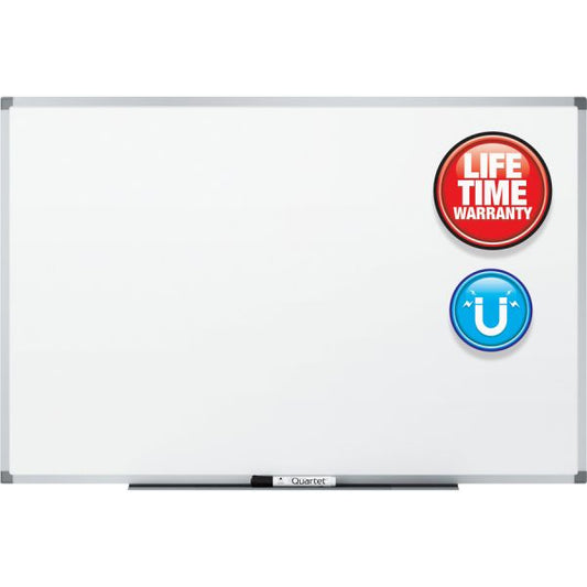 Quartet 48" x 36" Standard DuraMax Magnetic Porcelain Dry Erase Whiteboard White Board with Aluminum Frame - 1 Each