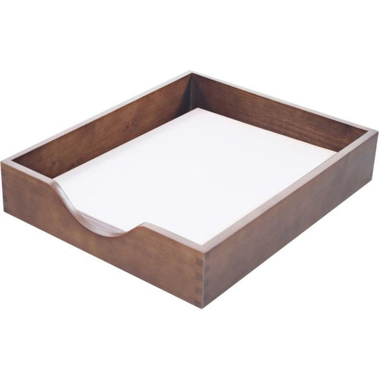 Carver Solid Wood Desk Tray Desktop - Walnut Finish - Oak Wood - 1 Each