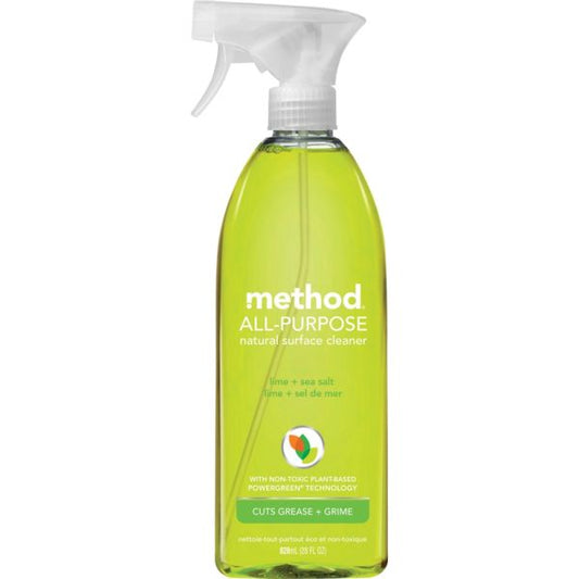 Method All Surface Cleaner, Lime and Sea Salt, 28 oz Spray Bottle, 8/Carton