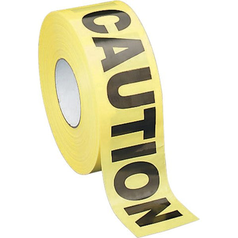 Sparco "Caution" Barricade Tape 3" x 1,000 ft - Yellow/Black - 1 Roll