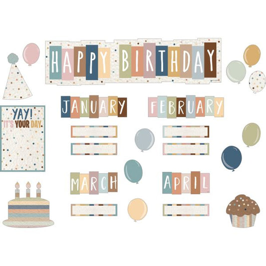 Teacher Created Resources Everyone is Welcome Happy Birthday Mini Bulletin Board Theme/Subject: Welcome - Skill Learning: Birthday - 65 Pieces - 1 Set