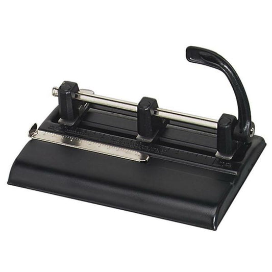 Master 40-Sheet High-Capacity Lever Action Adjustable Two- to Seven-Hole Punch, 9/32" Holes, Black