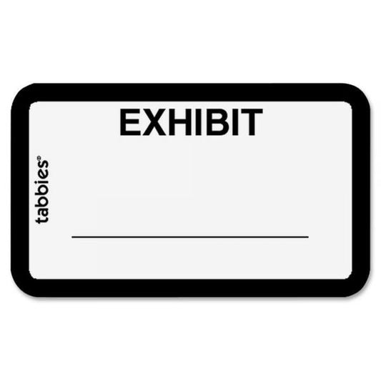 Tabbies Exhibit Legal File Labels 1.63" x 1" - 252/ Pack - White Label - Black Print