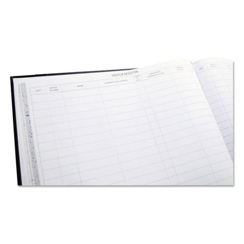 Wilson Jones Detailed Visitor Register Book, 8 Column Format, Black Cover, 12.25 x 9.5 Sheets, 208 Sheets/Book