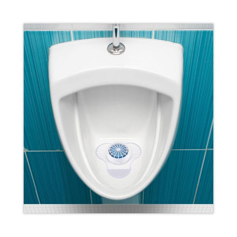 Boardwalk Urinal Screen with Non-Para Cleaner Block, Green Apple Scent, 3.25 oz, Blue/White, 12/Box