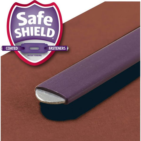 Smead Pressboard Classification Folders, Six SafeSHIELD Fasteners, 2/5-Cut Tabs, 2 Dividers, Legal Size, Red, 10/Box Legal - 2 Dividers - 6 Fasteners - 2" Capacity - Red - 10/ Box