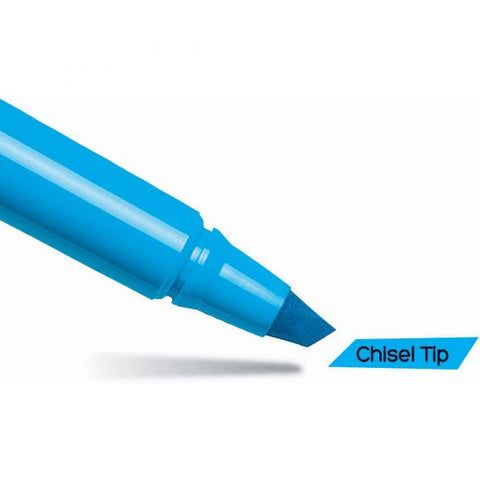 BIC Brite Liner Highlighter, Fluorescent Blue Ink, Chisel Tip, Blue/Black Barrel, Dozen