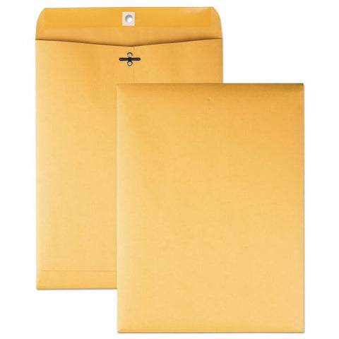 Quality Park Clasp Envelope, 32 lb Bond Weight Kraft, #10 1/2, Square Flap, Clasp/Gummed Closure, 9 x 12, Brown Kraft, 100/Box