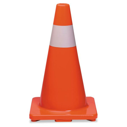 Tatco Traffic Cone, 10 x 10 x 18, Orange/Silver