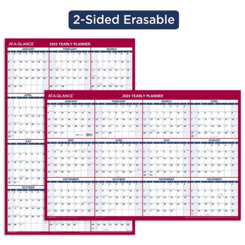 AT-A-GLANCE 2023 RY Vertical Horizontal Reversible Erasable Wall Calendar, With Marker, Large, 36" x 24"