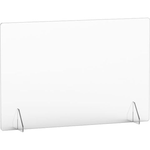 Lorell Social Distancing Barrier 36" Width x 7" Depth x 24" Height - 1 Each - Clear - Acrylic