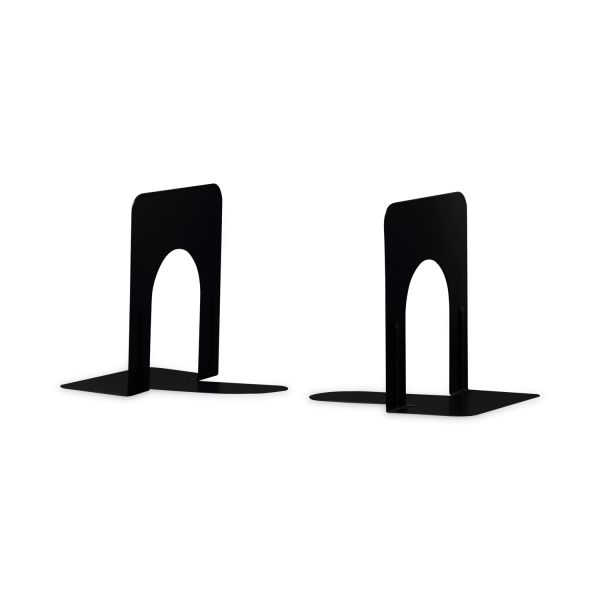 Universal Economy Bookends, Standard, 4.75 x 5.25 x 5, Heavy Gauge Steel, Black, 1 Pair