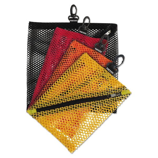 Vaultz Mesh Storage Bags, Assorted Colors, 4/Pack