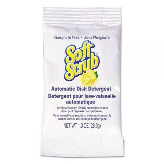 Soft Scrub Automatic Dish Detergent, Lemon Scent, Powder, 1 oz. Packet, 200/Carton