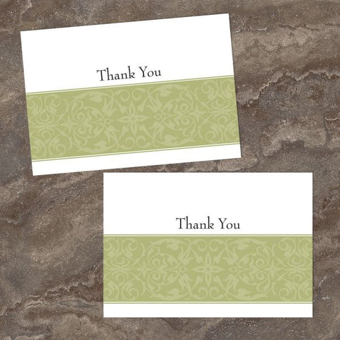 Great Papers! Sage Swirl Thank You Cards with Envelopes, 4.875"x3.375", 50 Count