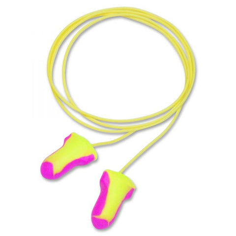 Howard Leight by Honeywell LL-30 Laser Lite Single-Use Earplugs, Corded, 32NRR, Magenta/Yellow, 100 Pairs