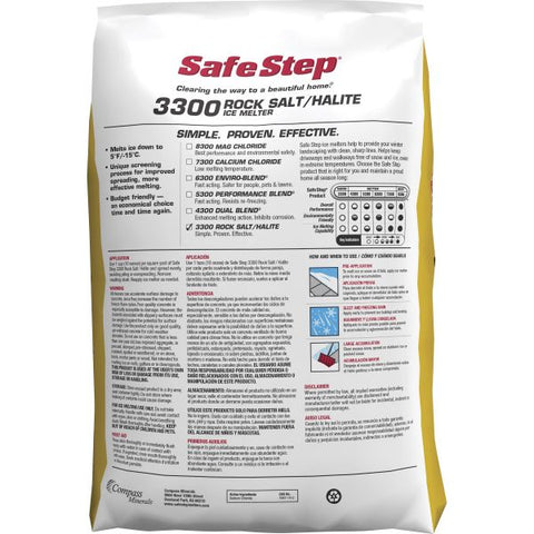 SafeStep 3300 Ice Melter Sodium Chloride, Rock Salt - 5&deg;F (-15&deg;C)