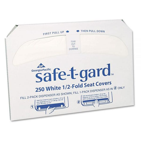 Georgia Pacific Professional Safe-T-Gard Half-Fold Toilet Seat Covers, 14.5 x 17, White, 250/Pack, 20 Packs/Carton