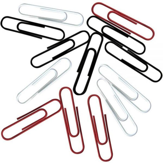 Jumbo Vinyl Paper Clips, 1-7/8", 15-Sheet Capacity, Assorted Colors, Pack Of 200 Clips