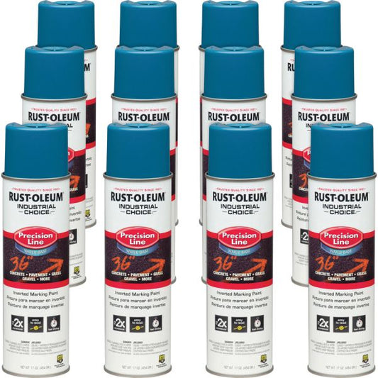 Rust-Oleum Industrial Choice Precision Line Marking Paint 17 fl oz - 12 / Carton - Caution Blue